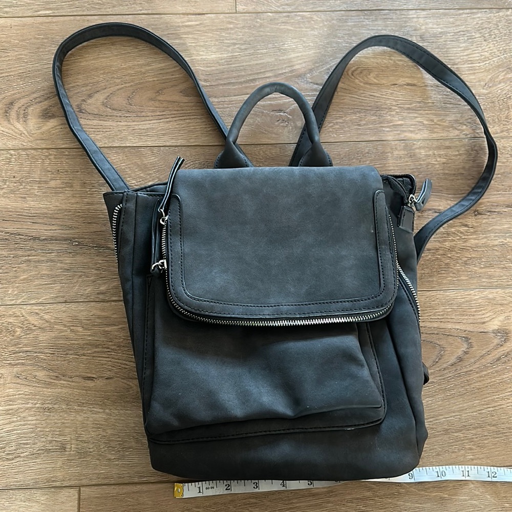 Faux suede backpack